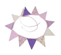 Lovely Vintage Floral Design Party Bunting Flag Garlands Purple