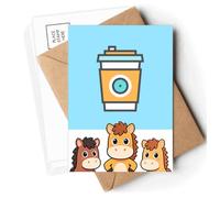 Lovely Visualize Handmade Coffe Milk Cup Postcards Envelopes Cards Mailing Year Horse