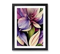 Lovely Watercolour Flowers No.1 Framed Print | A2 Black Framed Wall Art | Ready to Hang | Modern Floral Picture | Living Room Bedroom Lounge Office