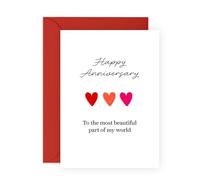 Lovely Wedding Anniversary Card for Him Her - Beautiful Part of My World - Gifts for Partner, Husband, Wife, Spouse, Boyfriend, Girlfriend, Babe, Darling - Romantic Presents - Includes Envelope