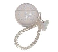 Lovely White Butterfly Pattern Case for Huawei FreeBuds 7i, Headphone Earphone Case Cover with Pendant Accessories
