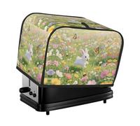 lovely white rabbit1 Toaster Cover 2 Slice, Waterproof Bread Machine Covers with Pockets Universal Size Kitchen Small Appliance Cover with Handle, Dust and Fingerprint Protection