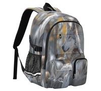 Lovely Wolf Real Forest Travel Backpack 14 Inch Laptop Computer Bag Sturdy School Bag College Bookbag