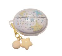 Lovely Yellow Star Pattern Case for Huawei FreeBuds 6i, Headphone Earphone Case Cover with Pendant Accessories