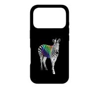 Lovely Zebra Colorful Rainbow Stripes Wildlife Safari Art Case for iPhone 17 Pro