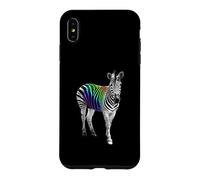 Lovely Zebra Colorful Rainbow Stripes Wildlife Safari Art Case for iPhone XS Max