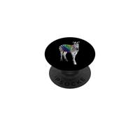 Lovely Zebra Colorful Rainbow Stripes Wildlife Safari Art PopSockets Adhesive PopGrip