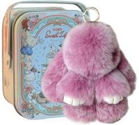 Lovelycat Bunny lulu Keychain，Bunny lulu Keychain With Exquisite Box,Handmade Soft Bunny Pompom Charms,Bunny Keychain Plush，Cute Bunny Keychain for Women