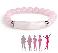 Lovelycat Pheromone Bracelet Natural Pheromone Bracelet Rose Quartz Pheromone Bracelet Love Pheromone Bracelet Elastic Bead Bracelet (Pink)