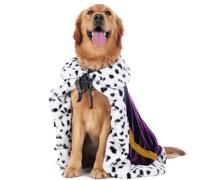 Lovelyshop pet Serial Lux Fur Purple Cat Dog Cloak for Halloween Costumes, King Queen Prince and Princess Cosplay-XL