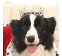 Lovelyshop Pet series Gold Plated Royal Rhinestone Pearl Full Round Dog/Cat Crown for Rolyal Family Costume Hair Accessories-Large Size