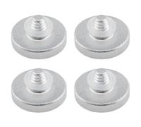 Lovelysp 4PCS Aluminum Alloy Camera Shutter Button Shutter Release Cable with Anti-Slip Rubber Ring Concave Silver Color Diameter 9.5mm / 0.37inch