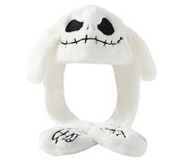 Lovemonster Cute Moving Ears Hat, Funny Plush Rabbit Animal Ears Hats Soft Cosy Dress Up Winter Hat for Adults Women Men, White, One Size