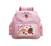 LOVEMORE Kawaii Embroidery Strawberry Backpack for Girl Teen Student School Bag Satchel Cute Pink Lace JK Backpack, Pink, Mini