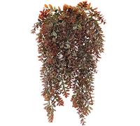 LOVENIMEN Artificial Hanging Vines Red 2 Pack, Fake Leaves Brown Ivy Plastic Greenery Faux Rattan Vine Décor for Indoor Outdoor Home Kitchen Garden Background Wall Wedding Party DIY Basket Decoration