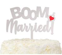 LOVENJOY Boom Married Wedding Cake Topper Funny Wedding Cake Decorations, Gift Boxed
