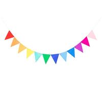 LOVENJOY Felt Rainbow Bunting Fabric Assembled Reusable Multi-colour Banner for Happy Birthday Party Decorations
