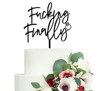LOVENJOY Funny Finally Cake Topper for Wedding Brial Shower Cake Decoration Supplies, Gift Boxed