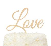LOVENJOY Rustic Love Cake Topper Wooden Wedding Cake Topper for Wedding Engagement Cake Decoration, Gift Boxed