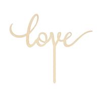 LOVENJOY Wooden Love Cake Topper Rustic Wood for Wedding Engagement Cake Decoration, Gift Boxed