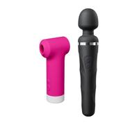 LOVENSE Domi 2 App Controlled Cordless Wand Massager Clitoral Vibrator + LOVENSE Fizz Dual-Head Clit Sucker, App-Controlled Suction&Tapping Vibrator