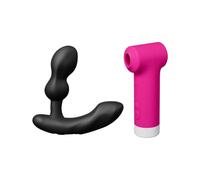 LOVENSE Edge 2 Adjustable Prostate Massager with Dual Motors, App Controlled Vibrating Butt Plug + LOVENSE Fizz Dual-Head Clit Sucker, App-Controlled Suction&Tapping Vibrator