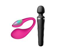 LOVENSE Lush 4 Remote Control Vibrator with LED Light Tail + LOVENSE Domi 2 Mini Bluetooth Wand Vibrator, App Controlled Sex Toys for Women & Couples Pleasure
