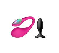 LOVENSE Lush 4 Remote Control Wearable G-spot Egg Vibrator for Women + LOVENSE Hush 2 1.5in Butt Plug Anal Vibrator for Women, Couple