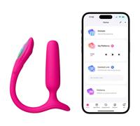 Lovense Lush Anal App Controlled Slim Vibrating Butt Plug - Pink Pink