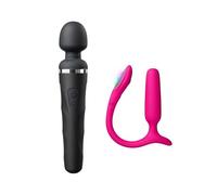 LOVENSE Lush Anal Vibrating Butt Plug Sex Toys with LED Light, Beginners-Friendly+LOVENSE Domi 2 Wand Massager Classic Vibrator for Women, Couples