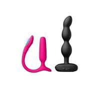 LOVENSE Lush Anal Vibrating Butt Plug Sex Toys with LED Light, Beginners-Friendly+LOVENSE Ridge Anal Beads Vibrator, 360° Rotating Adult Sex Toy Game for Men Women