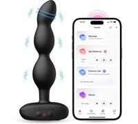 Lovense Ridge App Controlled Rotating and Vibrating Anal Beads - Black Black