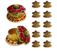 LOVENSPIRE Haldi Kumkum Holder Traditional Roli Chawal/Rice Holder Pooja Return Gift Indian Housewarming Hindu Wedding Favor Pujan Temple Decor Item Diwali Gifts