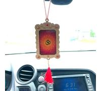 LoveNspire Hindu Car Hanging Ornament Hanger Photo Frame Rear View Mirror Charm Interior Decoration Accessories Car Dashboard Decor Ganesha Krishna Hanuman Om Balaji Shiv (Pack of 1)