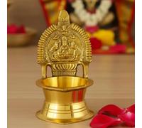 LoveNspire Kamakshi Deepam Brass Diya Kamatchi Vilakku Samai Ashta Lakshmi Oil Lamp Devi Maa Diwali Kamachi Diya Hindu Puja Religious Home Decor Pooja Lamp Indian Housewarming Wedding Return Gift Item