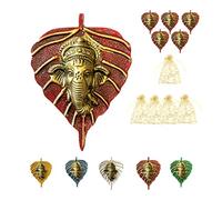 LOVENSPIRE Metal Leaf Ganesha Diwali Decor Wall Hanging for Home & Office Housewarming Return Gift Pooja Favor Ganesha Decorative Wall Hanging Showpiece Pack of 1/2/5/25 Pcs