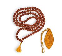 LoveNspire Rudraksha Mala with Gomukhi Japa Bag 5 Face (panchmukhi) Rudraksh Rosary Garland Japa Mala Necklace for Puja Yoga Meditation Rudraksha Kantha Mala 108 + 1 Prayer Beads for Men Women Wearing
