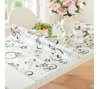 LovePads Table Protector, 36" x 54" Plastic Table Cover, 3D Laser Vinyl Waterproof Desk Protector Mat for Kitchen, Dresser, Writing Desk