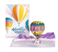 Lovepop Congratulation Pop-Up Card for Her and Him - 3D Greeting Cards for Boys, Girls, Men, Women - Adventure Awaits - 5" x 7 Hot Air Balloon Card - Blank Note Card & Envelope Included