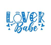 Lover Babe Valentine Day Typography with Heart Arrow kiss and Motivational Quotes Wall Stickers 34x59cm Car Body Decoration Blue