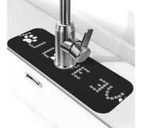 Lover Dog Paw Print Stone Faucet Mat for Kitchen Sink,Diatomite Absorbent Mat, Tap Splash Guard for Bathroom Kitchen (15" X 5.5" )