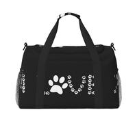 Lover Dog Paw Print Womens Sports Bags Travel Bag - Gym Tote Bag with Compartment,Duffel Bags for Men,Ladies Holdall,Carry On Weekend Travel Handbags for Women