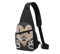 Lover Dog Paw Printed Chest Bag Sling Bag for Men Women, Outdoor Crossbody Fanny Packs Hiking Chest Packs Sport Daypacks