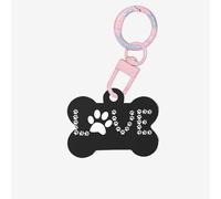 Lover Dog Paw Printing 1 Pc Dog Bone Shape Id Tags Double Sided with Key Ring Craft for Pets