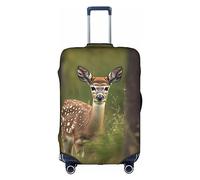 Lover Dog Paw Travel Box Protective Cover,Suitcase Cover,Travel Luggage Cover,Suitcase Protector Fits 18-32 In, Whitetail Deer Fawn In Wilderness Stag, S