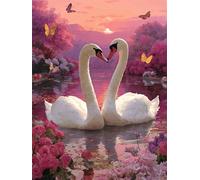 Lover Swans 30 Piece Jigsaw Puzzles for Adults, Colourful, Challenging & Brainteasing Adult puzzles 30 Pieces Pond, Fun jigsaws for The Whole Family 10x8 inch