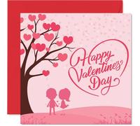 Lover Valentine's Day Card - Tree of Love - Happy Valentines Card for Lover from Soulmate Life Companion, A5 Valentine Greeting Cards