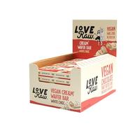 LoveRaw Choc Cream Wafer Bar White Choc • Vegan Chocolate • Dairy-Free • Palm Oil Free • Plant Based Chocolate Snack • 12 x 43g