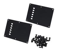 Lovermusic 2 Pieces Black Plastic 6 Hole Guitar Tremolo Spring Cover with 62Pcs Screw for Electric Guitar