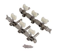lovermusic 2x Metal Machine Heads Tuning Pegs Button for Classical Acoustic Guitar Chrome